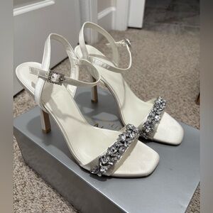 Galina signature white embellished heels